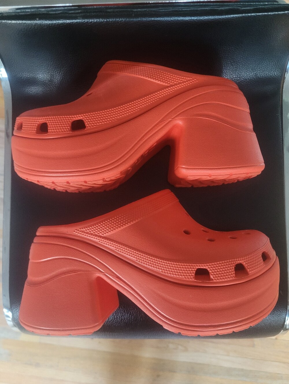 New Crocs Siren Platform Clogs in Lava Orange,Women's 8 - Picture 6 of 15